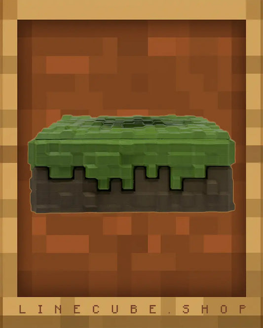 GRASS BLOCK BASE LEVITATION BLOCK (120MM) | LINE CUBE PIXEL DESK TOY