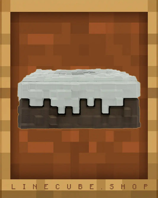 SNOWY GRASS BLOCK BASE — Levitation Block (120mm) | LINE CUBE PIXEL DESK TOY