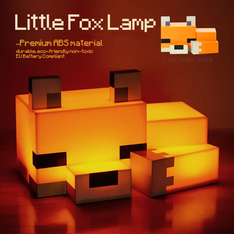 Little Fox Night Light -Soft Orange Glow Desk Lamp for Gaming Room