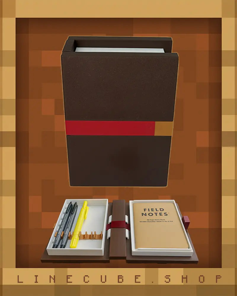 LINECUBE TOME SET - Pixel Book Desk Organizer – Split Pen & Memo Case