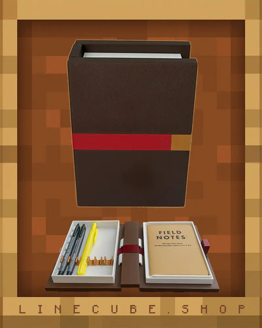 LINECUBE TOME SET - Pixel Book Desk Organizer – Split Pen & Memo Case