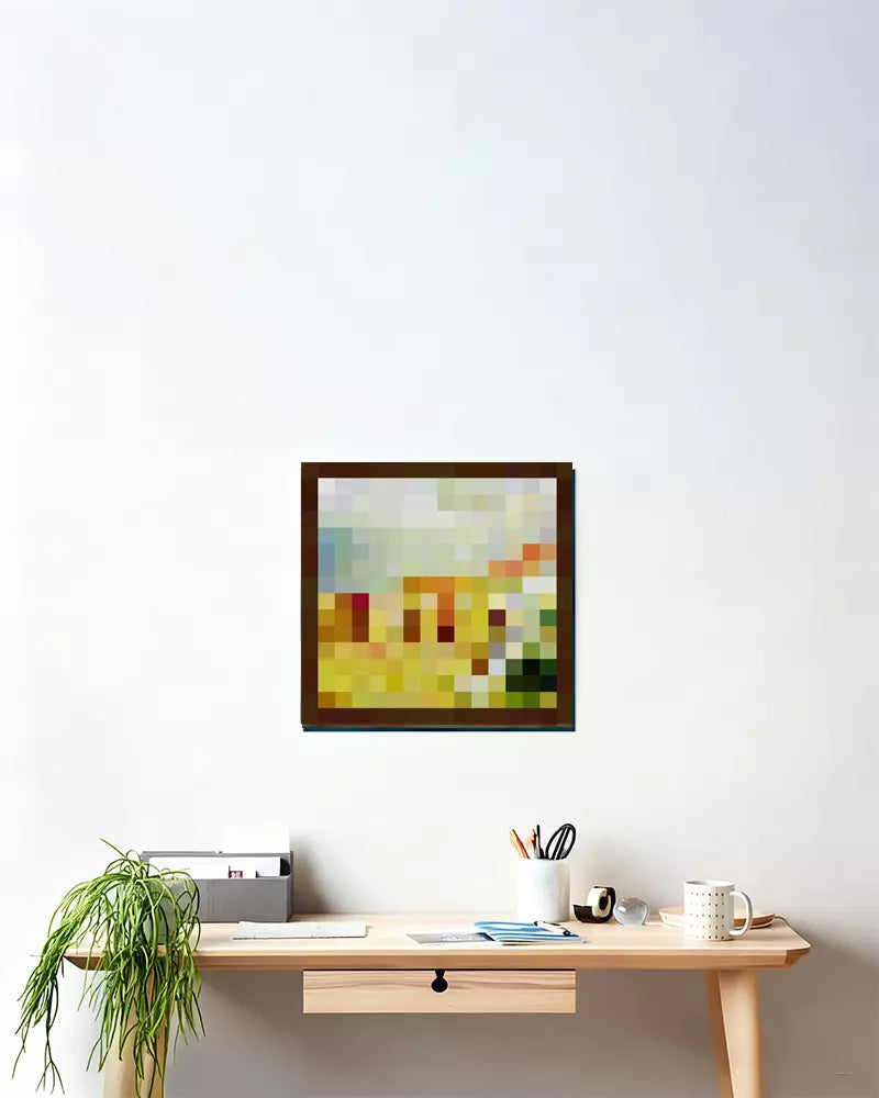 ”Target Successfully Bombed“ - Pixel Style Art Painting Retro Gaming Room Decor