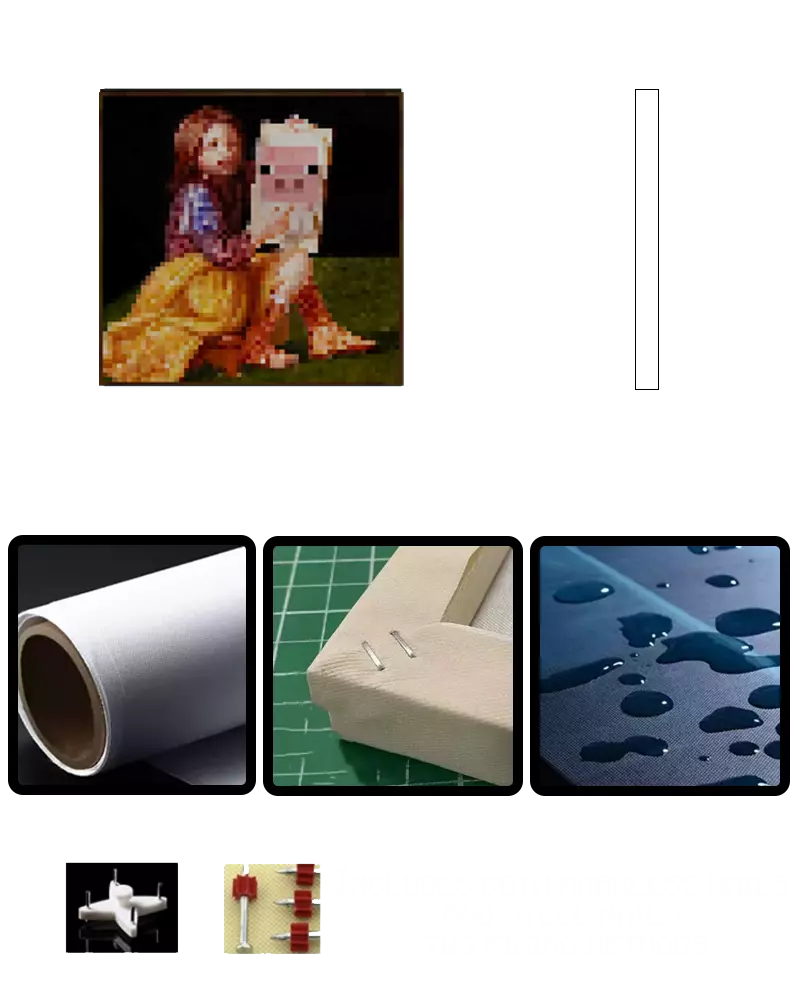 ”Pigscene“ - Pixel Style Art Painting Retro Gaming Room Decor