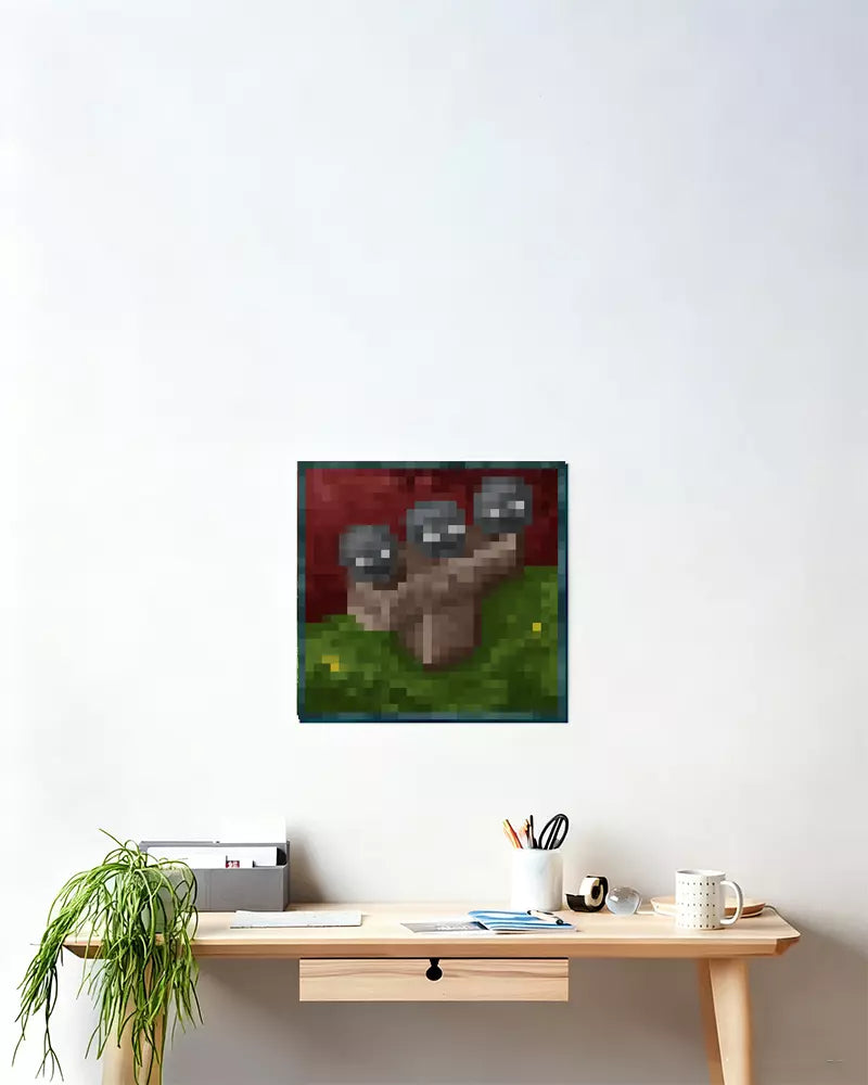 ”Wither“ - Pixel Style Art Painting Retro Gaming Room Decor