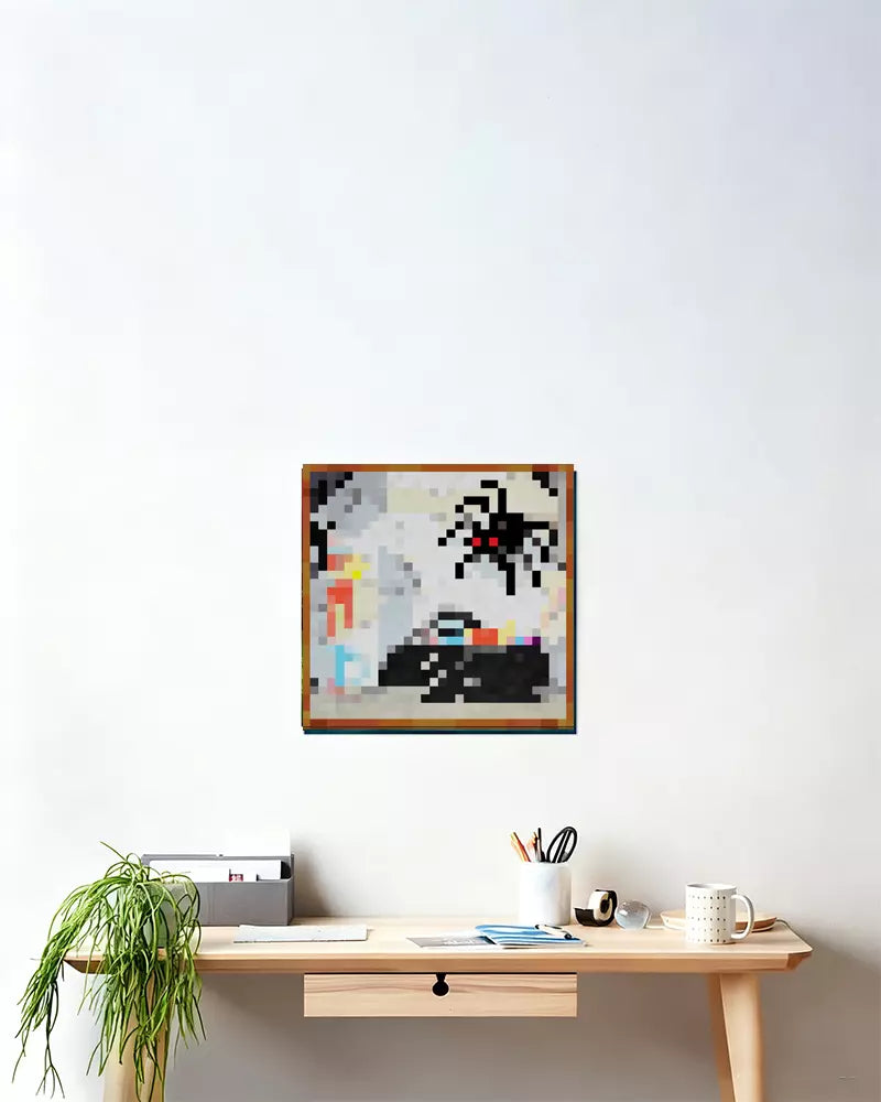 ”The Stage Is Set“ - Pixel Style Art Painting Retro Gaming Room Decor