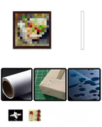 ”Kebab med tre pepperoni“ - Pixel Style Art Painting Retro Gaming Room Decor