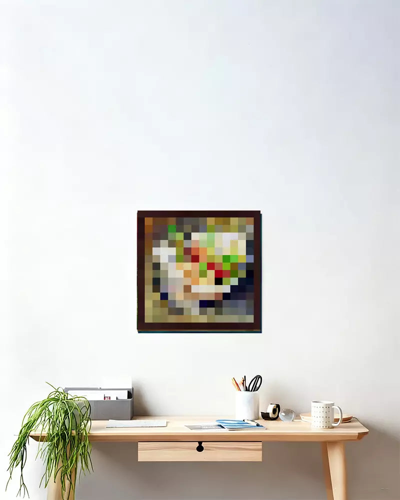 ”Kebab med tre pepperoni“ - Pixel Style Art Painting Retro Gaming Room Decor