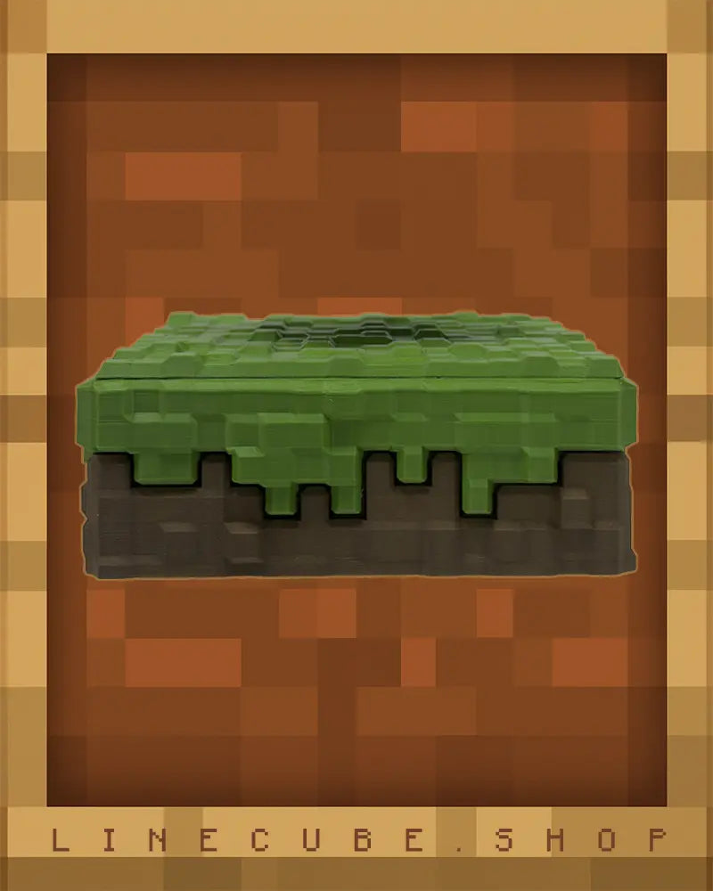GRASS BLOCK BASE LEVITATION BLOCK (120MM) | LINE CUBE PIXEL DESK TOY