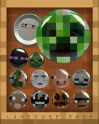 Pixel Art Button Pins – Retro Style Metal Badges for Bags, Jackets & Accessories