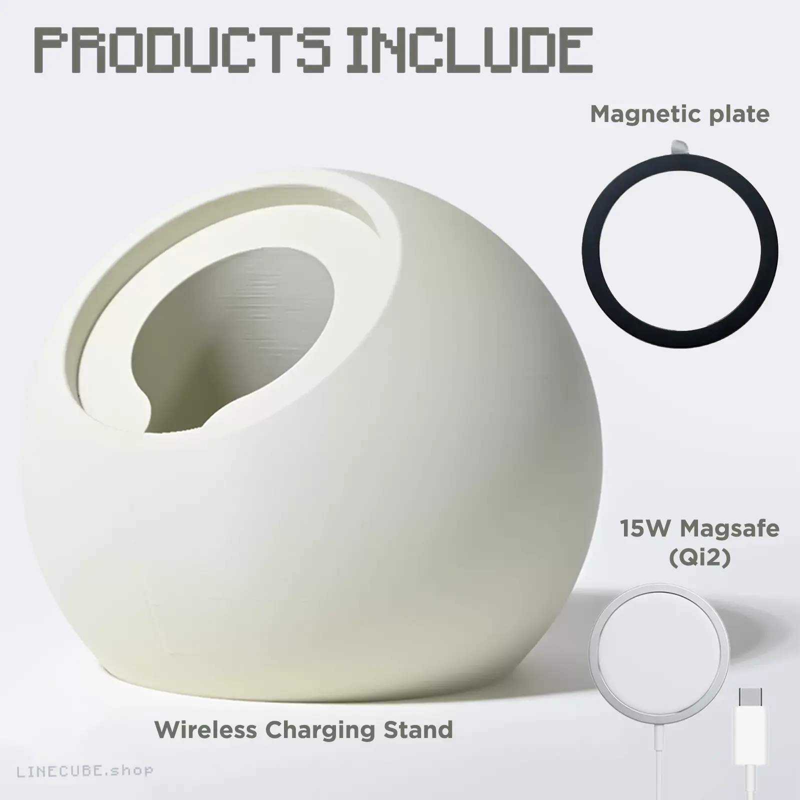 The Egg Shell MagSafe+Stand - Minimalist MagSafe Charging Stand (Qi2 Compatible)