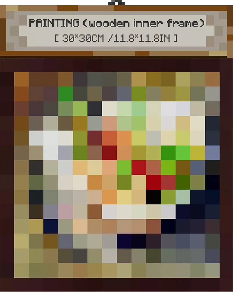 ”Kebab med tre pepperoni“ - Pixel Style Art Painting Retro Gaming Room Decor