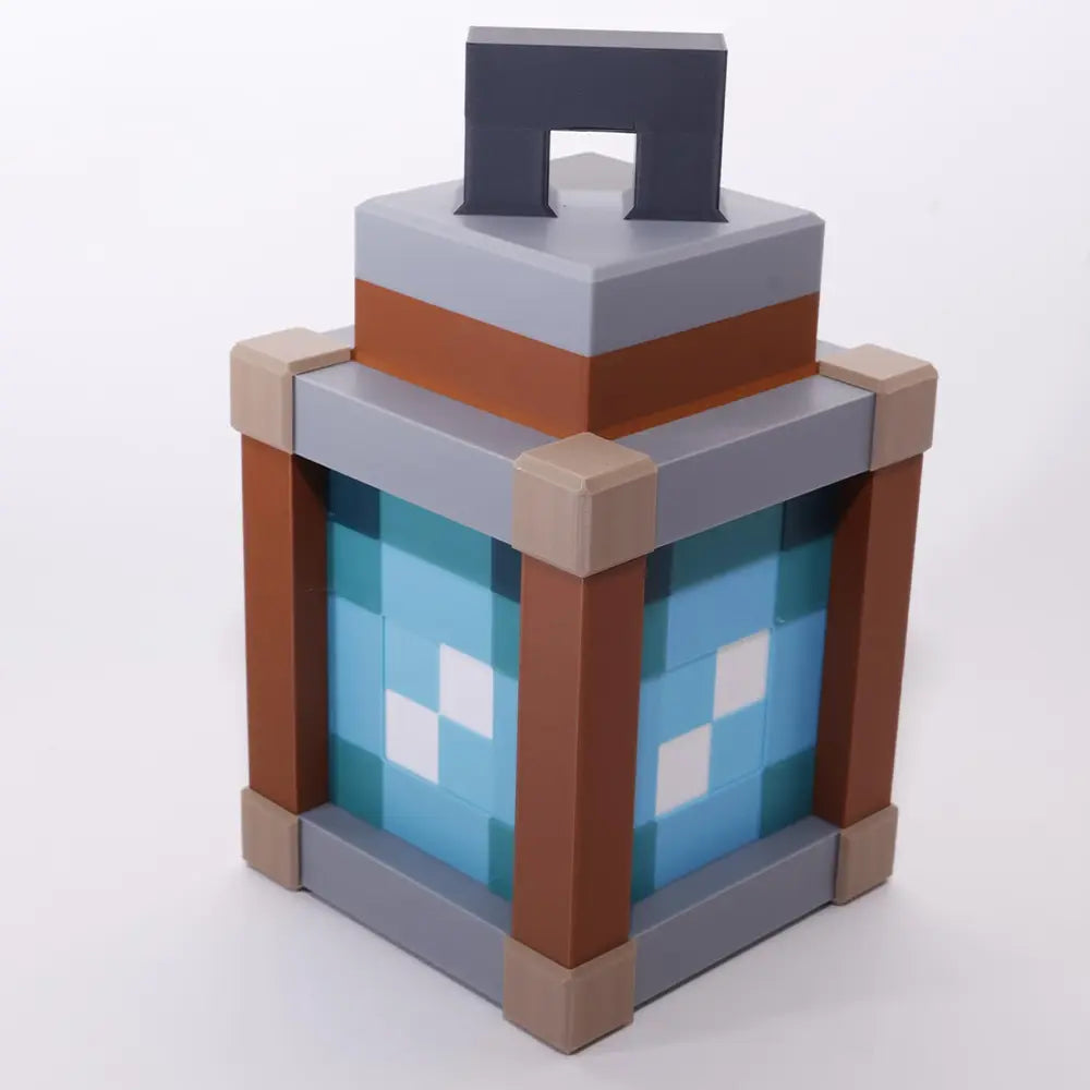 Ice Blue Pixel Lantern Night Light  Rechargeable (170mm)