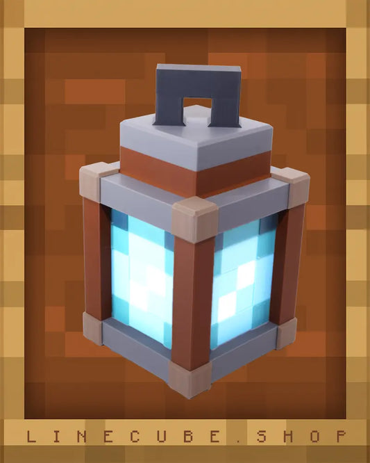 Ice Blue Pixel Lantern Night Light  Rechargeable (170mm)