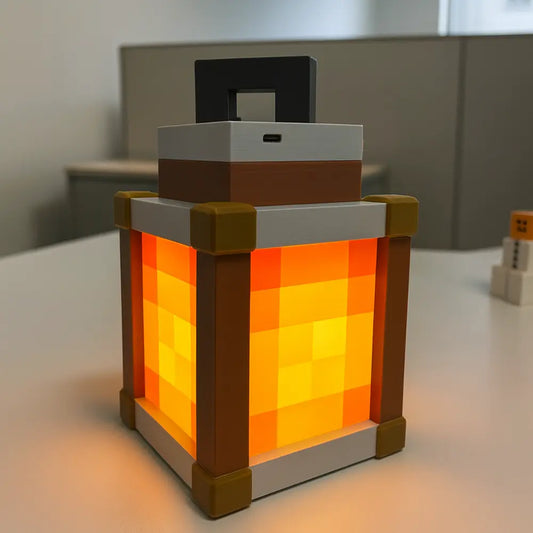 Flame Pixel Lantern Night Light  Rechargeable (170mm)