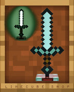 3D Diamond Sword Desk Lamp - 14 Inch