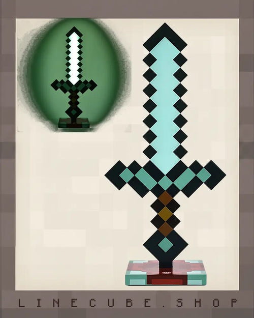 3D Diamond Sword Desk Lamp - 14 Inch