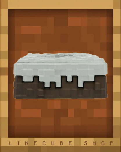 SNOWY GRASS BLOCK BASE — Levitation Block (120mm) | LINE CUBE PIXEL DESK TOY