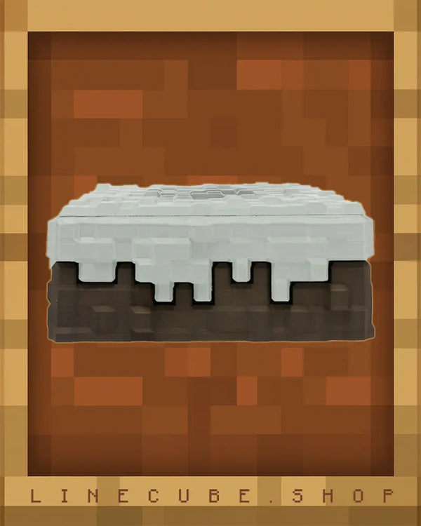 SNOWY GRASS BLOCK BASE — Levitation Block (120mm) | LINE CUBE PIXEL DESK TOY