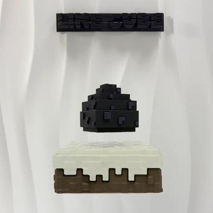 SNOWY GRASS BLOCK BASE — Levitation Block (120mm) | LINE CUBE PIXEL DESK TOY