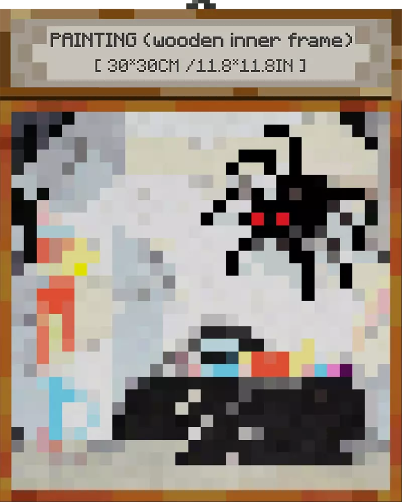 ”The Stage Is Set“ - Pixel Style Art Painting Retro Gaming Room Decor