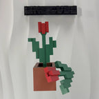 Pixel Tulip – Block-Style Potted Flower Desk Decor (Red / Blue / Pink)