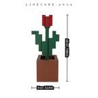 Pixel Tulip – Block-Style Potted Flower Desk Decor (Red / Blue / Pink)