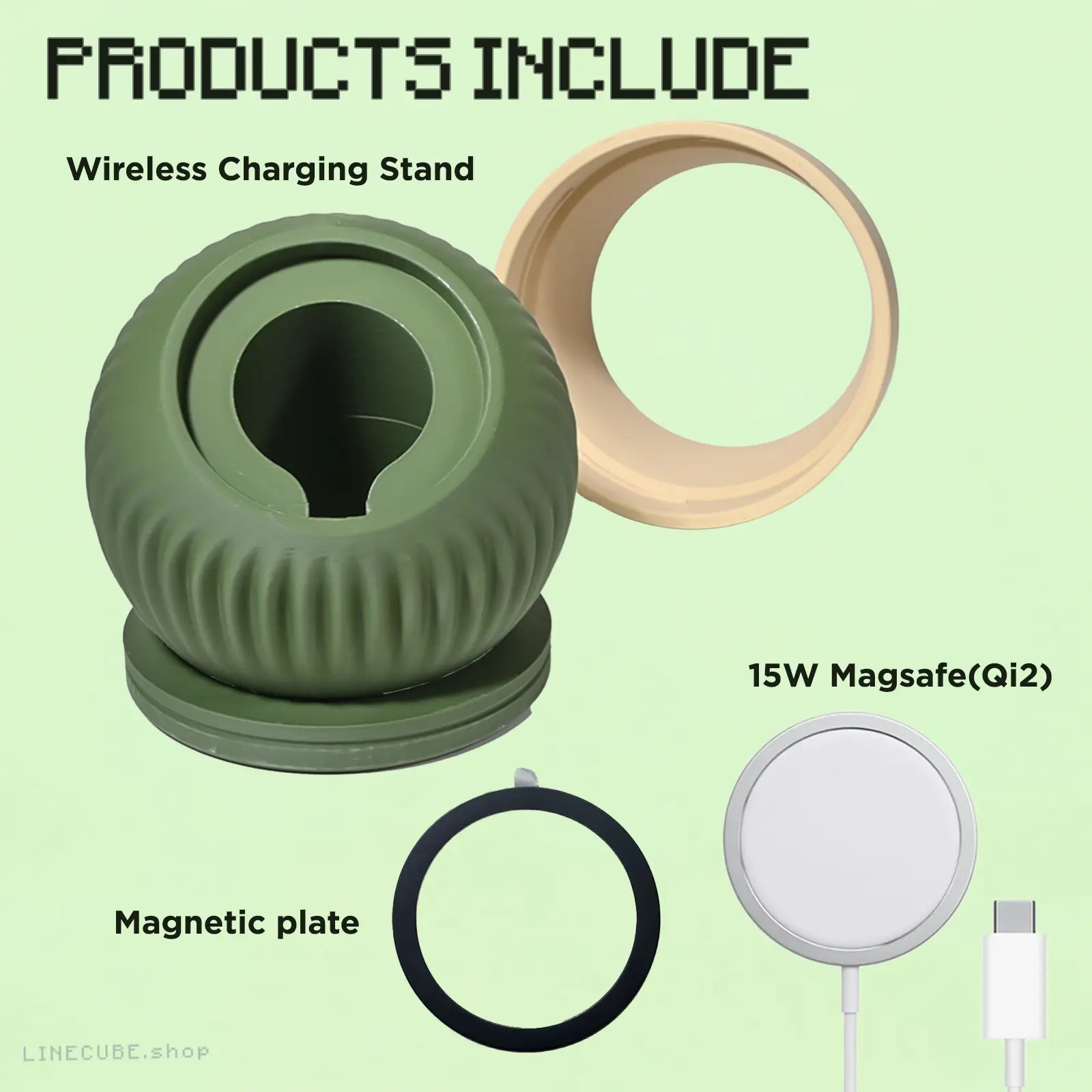 The Cactus Ball MageSafe+Stand: Potted Plant MagSafe Charging Stand (Qi2 Compatible)