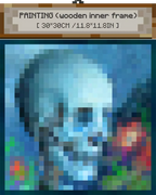 ”Skull and Roses“ - Pixel Style Art Painting Retro Gaming Room Decor