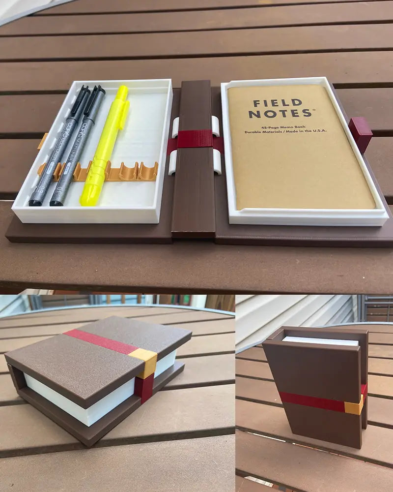 LINECUBE TOME SET - Pixel Book Desk Organizer – Split Pen & Memo Case